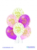 Balon latex D11 Baby Girl Dots 6 komada